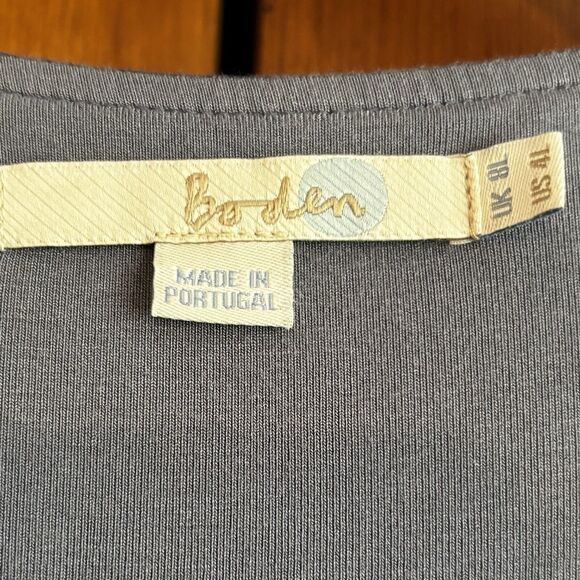 Boden Dress Women's Size 4 Long US, 8L UK Blue Polka Dot V Neck 3/4 Sleeves Work - Picture 4 of 8